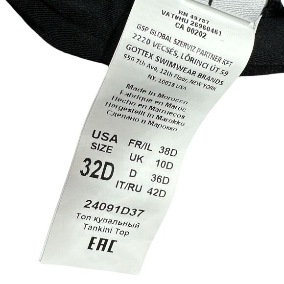 Gottex Tankini Swim Top Size 32D Blue Orange White Padded Underwire Geometric - Picture 8 of 11